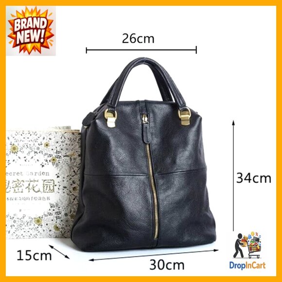 Genuine Leather Backpack Crossbody Bag Adjustable Straps Travel Purse Chic main image 6